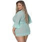 Exposed | Robe with Lace Trim Turquoise