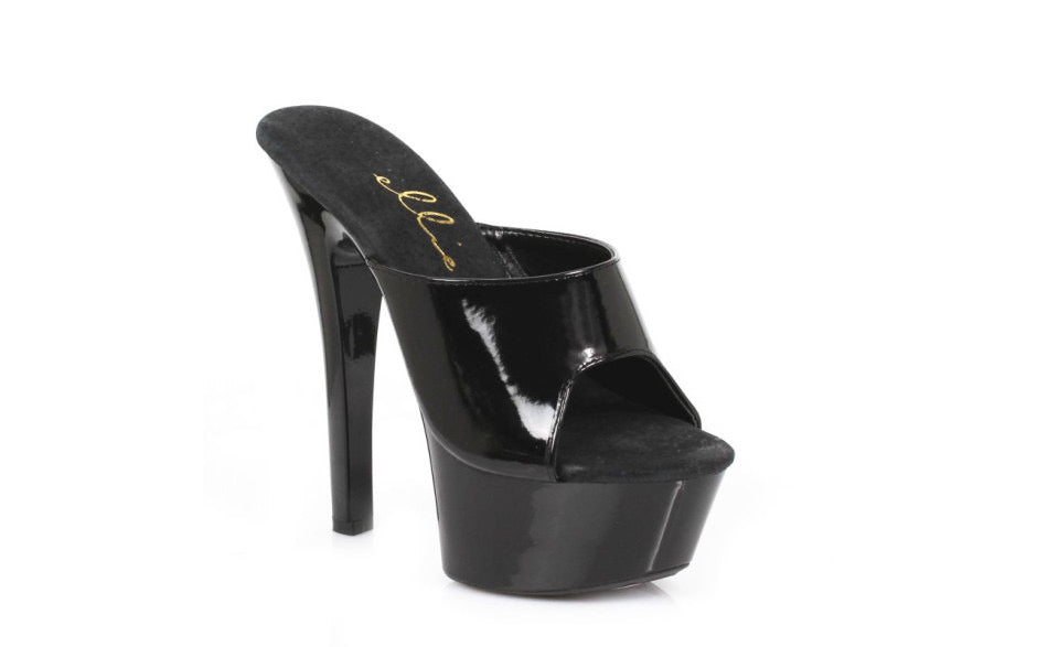 Ellie Shoes | Vanity Slip On Sandal Black 6 Inch