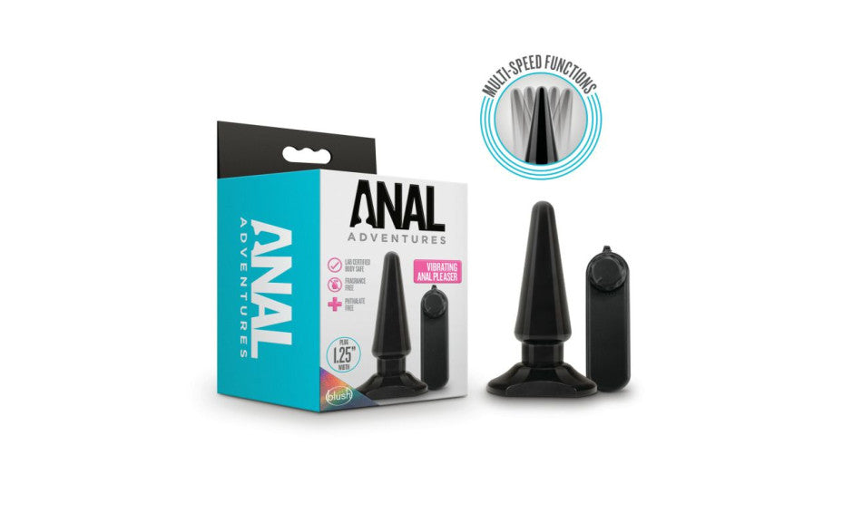Anal Adventures | Basic Vibrating Anal Pleaser with Bullet Vibe For anyone looking to explore new anal sensations alone or with a partner Anal Adventures provides many options to choose from. The Vibrating Anal Pleasure features a tapered tip which makes it easy to insert and the tight neck holds it firmly in place