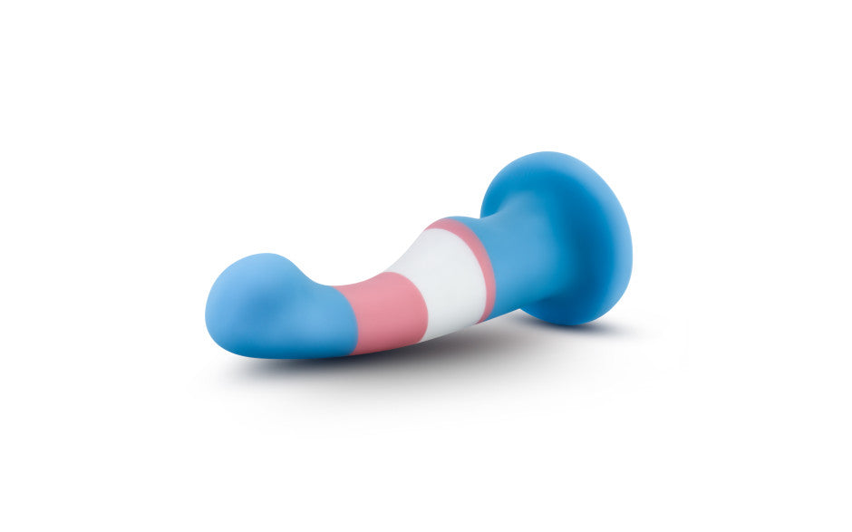 Avant Pride P2 True Blue Silicone Dildo Duchess and Daisy Australia  Modern, stylish, and beautiful - meet Pride by Avant. These unique artisanal toys are crafted with care and with your pleasure in mind. Our plugs anchor safely outside your body. Our penetrative toys are harness compatible and feature a deep, strong suction cup base. All Pride by Avant dildos are made of body safe, platinum cured silicone. 