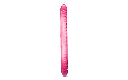 B Yours Double Dildo Pink 18 Inch Duchess and Daisy Australia Double your pleasure with our 16 inch Double Dildo. Perfect for lesbian couples that both enjoy penetration, this double dildo allows you to be pleased at the same time. With 16 inches total length to share, that leaves 8 inches for each of you. This Double Dildo is realistic with a pronounced head on each end to increase pleasure. 