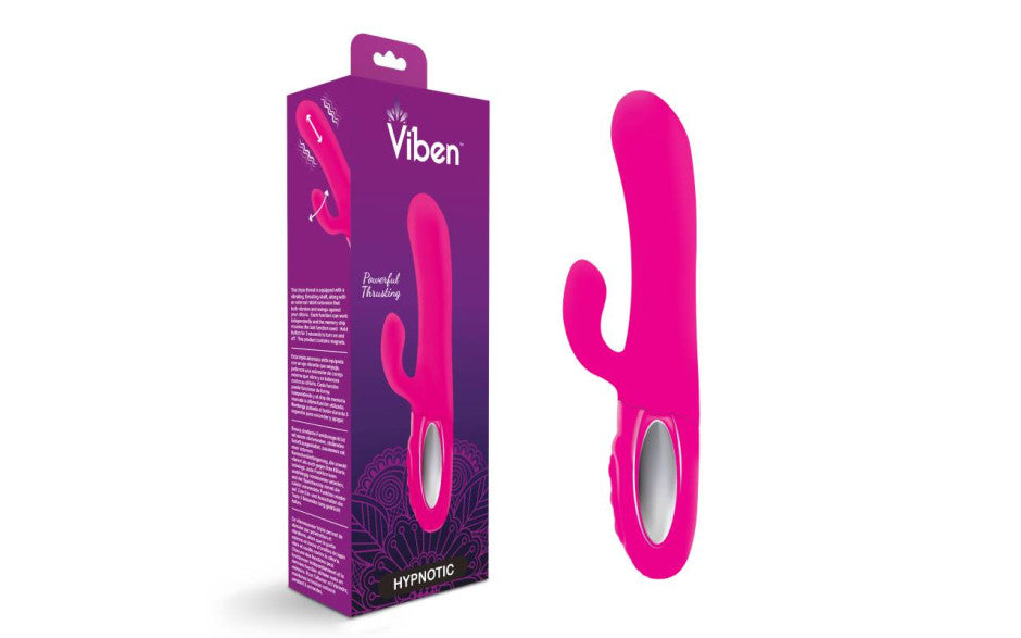 Viben | Hypnotic Thrusting Rabbit Vibe w Swinging Clit Stim Hot Pink