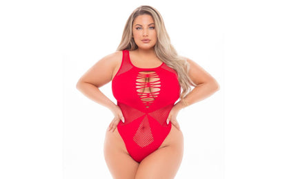 Pink Lipstick | Duchess High Neck Bodysuit Red Queen