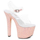 Ellie Shoes | Stiletto Platform Sandal With Peach Glitter 7in