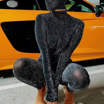 Duchess | Long Sleeve Glitter Jumpsuit
