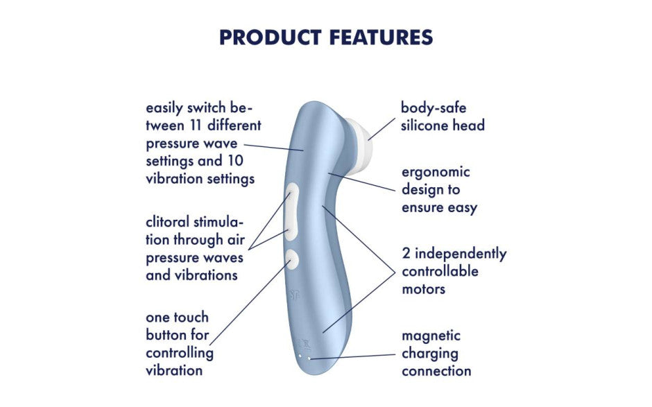 Satisfyer | Pro 2+ Air Pulse Massager Blue