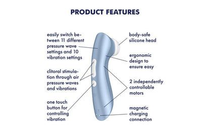 Satisfyer | Pro 2+ Air Pulse Massager Blue