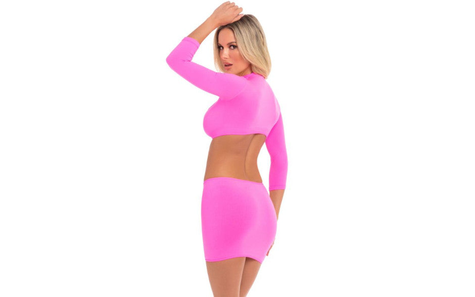 Pink Lipstick | Stop and Stare 2 Pc Skirt Set Pink