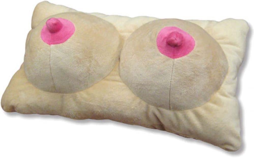SHOP Novelty | Plush Boobs Pillow Duchess and Daisy Australia  Rest your head on the plush and voluminous Novelty Boobs Pillow. Enjoy its comforting coziness! Features: 1 x Boobs Pillow SKU BP-01 Colour Pink UPC 623849031297 Case Count 1 Brand Novelty Product Type Adult Toys Material Cotton, Polyester Gender Couples, Female, Male Weight 0.35kgs