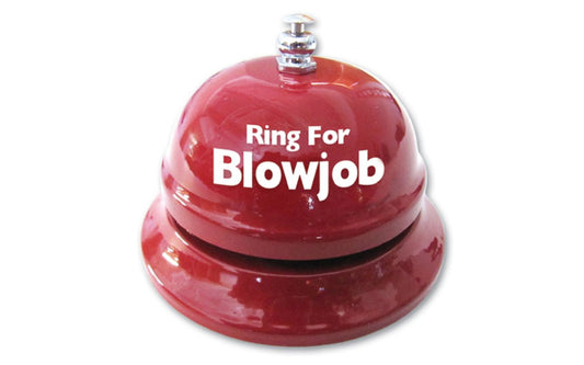 Novelty | Ring for Blowjob Table Bell Adult Humor Bell Chime for beer Australia Ring for a blowjob. Communicate your needs through a ring of a bell.  A great small gift that is compact and made of metal for a prolonged life filled of pleasurable moments.  Features:  Flashy White on Red Table Bell "Ring For A Blowjob" Dimensions: 2.5 inch high x 3 inch wide SKU	TB-02-E UPC	623849031136 Case Count	48 Brand	Novelty Product Type	Adult Toys Gender	Female, Male