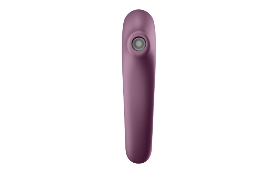 SHOP Satisfyer | Dual Kiss - Wine Red Duchess and Daisy Australia Bet you havent been kissed like this before! Great for beginners to try out multiple features in one. One end features Air-Pulse Plus Vibrations for clitoral stimulation, the opposite end has an insertable, curved shaft to target the G spot. Firm design makes it easy to handle, metallic ABS details for an elegant look.