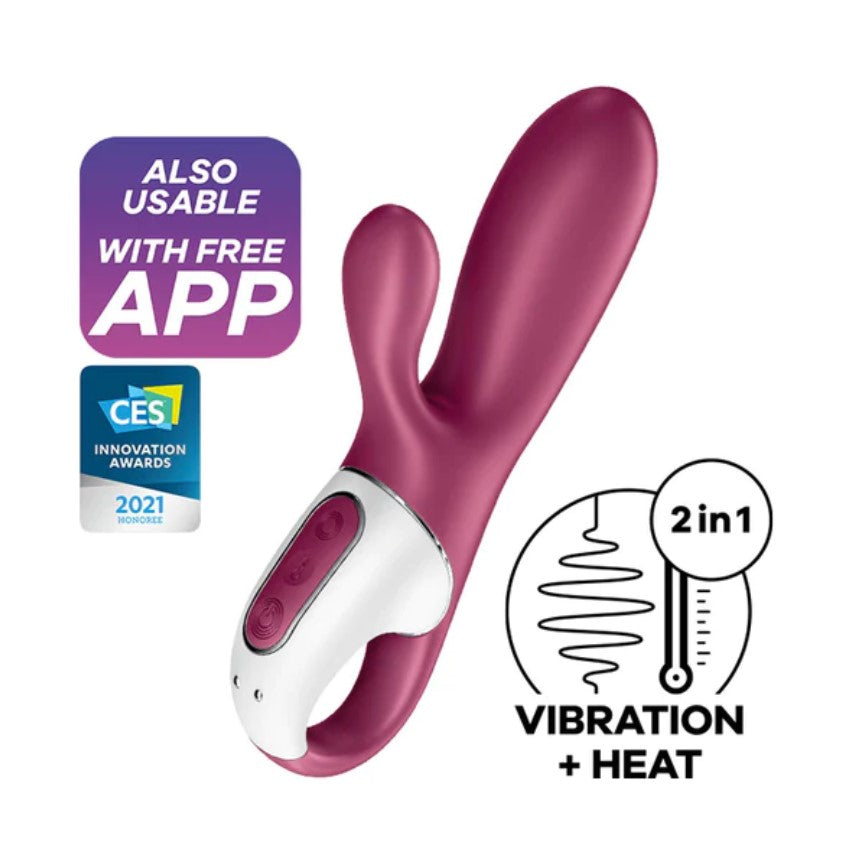 Satisfyer | Hot Bunny Connect App Enabled Warming Vibrator 4001678 Hot Bunny Connect App is a heating vibrator with heat function up to 40 degrees C or 104 degrees F that allows for a realistic body-warmth feeling.