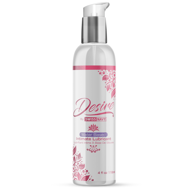 Swiss Navy Desire Water Based Intimate Lubricant 4oz118ml Enjoy your best sex. Desire Intimate Lubricant is a liquid wonder meant to reduce friction and enhance those personal feel-good moments. Effortlessly apply the stay on formula, then slip, slide, and glide into sensuous lubrication to make sex feel naturally better.