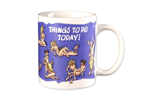BUY Novelty | Things To Do Today Coffee Mug Australia Novelty Mug Adult Humor  Pour yourself a piping hot cup of joe in this hilarious mug.  Unique, this hilarious coffee cup will have the office or home talk for many mornings to come  SKU	MG-02 UPC	623849330024 Case Count	10 Brand	Novelty Product Type	Adult Toys Gender	Female, Male Weight	0.5kgs Other Available Sizes	