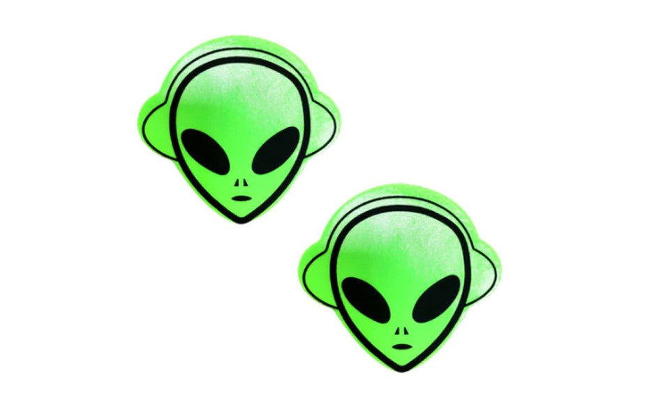 Neva Nude | Neon Green Blacklight Alien Pasties