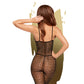 Penthouse | Dark Wish Crotchless bodystocking with Ring Crochet - Black