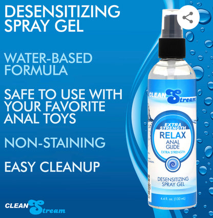Clean Stream | Relax Anal Lube 4.4oz/130ml Desensitizing Spray Gel