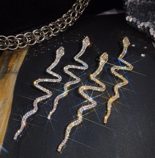 Duchess | Crystal Snake Drop Earrings