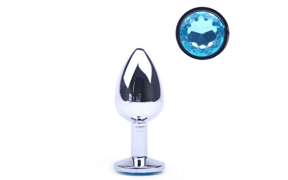 Duchess | Silver Metal Anal Plug with Topaz Crystal - Small