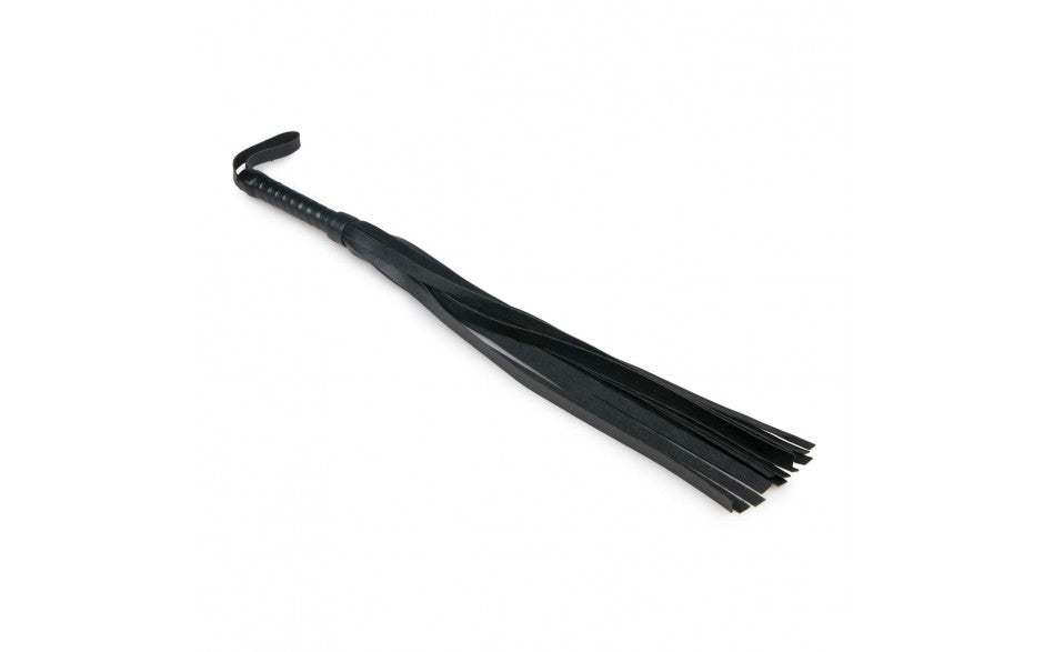 Description Has your lover been naughty? Call the shots with this Dark Sensual Flogger Whip.  The Handle and Tails are made of leather for a stylish sultry look. The flogger handle is strong and the ideal size to hold comfortably in your hand, with an attached wrist leash to stay in control.   This sultry piece of excitement is a boudoir must. 