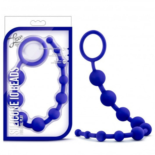 Blush Novelties Luxe Silicone 10 Anal Beads Chain Indigo Duchess & Daisy The Luxe Silicone 10 beads let you safely explore anal play. Our Silicone 10 Beads come in three lush colours: pink, purple and indigo. Perfect for the beginning of anal exploration, these would make an excellent gift to ..