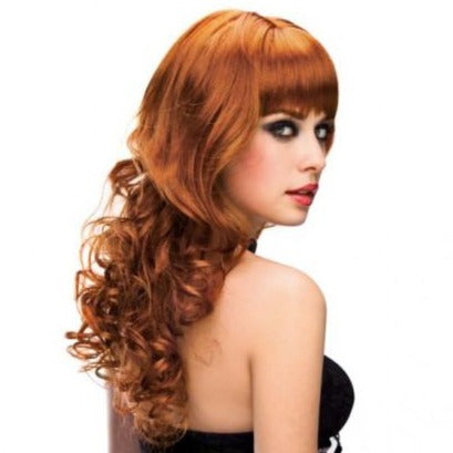This Long Curly layered Wig with classic bangs in a Foxy Auburn Red is the hot look you need to try!. Now.. i know you have always wanted to try a stylish bob or some long boho waves, so you sultry little minx go for it!.