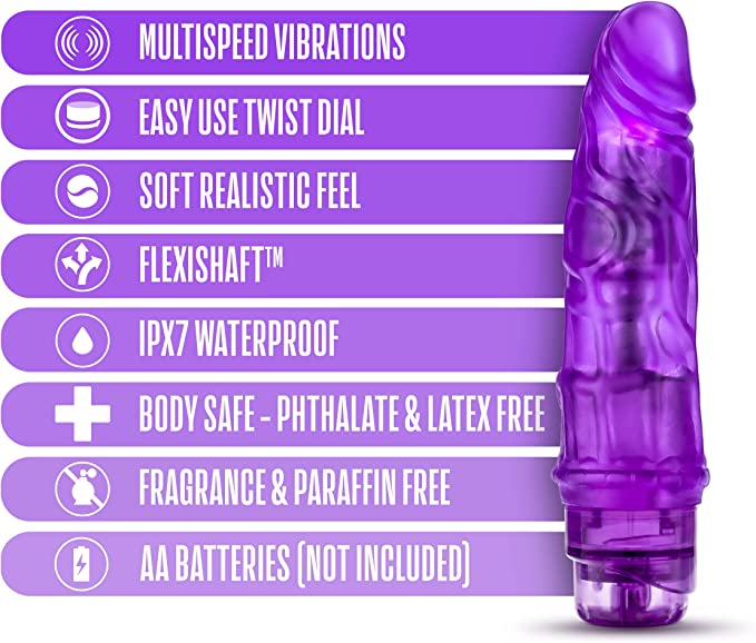 SHOP B Yours Vibe No 3 Purple Vibrator $39.95AUD Duchess and Daisy Australia Blush Novelties B Yours Vibe 3 is a 7.25 inch realistic vibrator with veins and twist dial base for multi-speed vibration Created for the beginner and for the cost conscious,