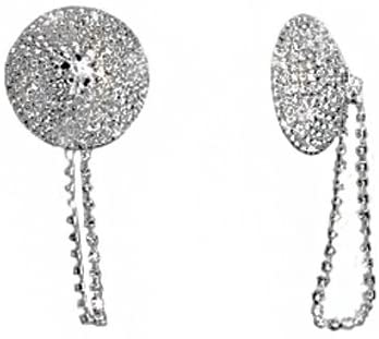 Lapdance? Like a Rhinestone Cowgirl? Whatever the mood your TaTa's will be the star of the Show in this Gorgeous Set of Rhinestone Nipple Tassel Pasties. Wear them again and again. 1.75 Inch to cover modestly while you shine like a star!  Details 2 Rhinestone Pasties Dangle loop Tassel detailed in Rhinestones Nipple Covers 1.75 Inch