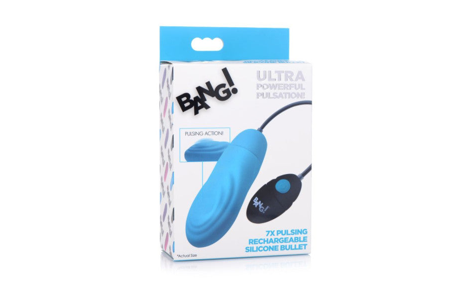 AG521-BLU Bang | 7X Pulsing Rechargeable Bullet - Blue