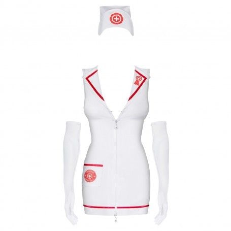 Dress up as a Sexy Nurse! Then Check your admirers heartbeat with a real Stethoscope!  This 4 Piece Set has Soft Stretchy Fabric and comes with everything you need to live out your Naughty Nurse Fantasy. 