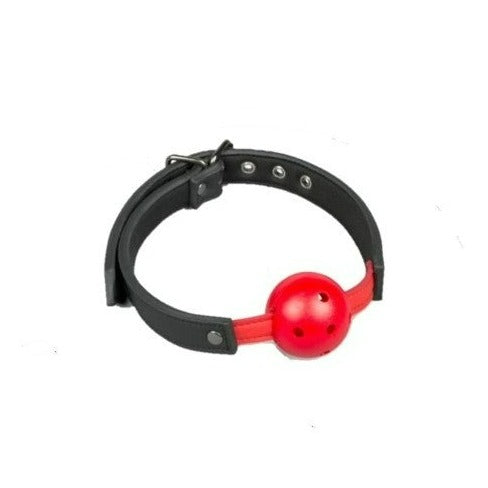Buy Fetish Collection | Ball Gag With PVC Ball Red Duchess and Daisy Australia Classic Fetish, Be the one in control and enjoy the feeling of power by silencing your partner with a ball gag! With a sturdy PVC ball that has air holes for prolonged bondage and flexible corners 