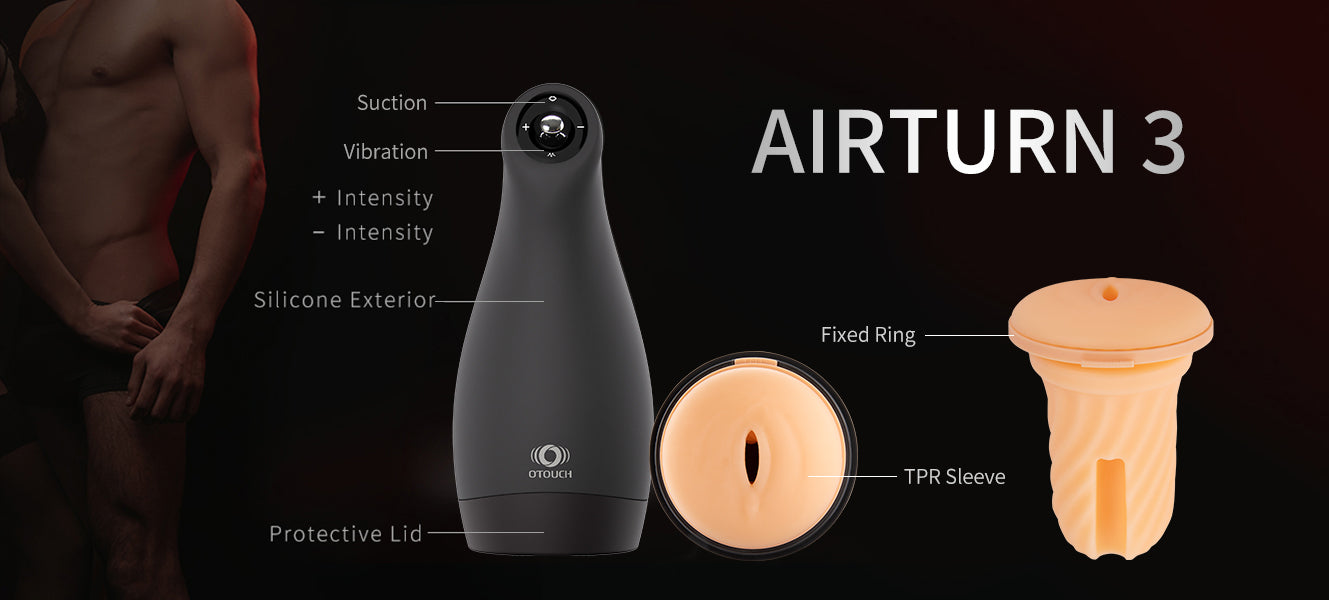 Otouch Airturn 3 Suction Masturbator - Mens Suction Masturbator $126.95AUFREE SHIPPING Treat yourself with this luxury Airturn3 masturbator and experience wonderful stimulation. This masturbator comes in a nice, discreet case and is easy to carry with you, wherever you go. The Airturn3 masturbator is comfortable to hold and features a non-slip profile. It's also whisper quiet. 
