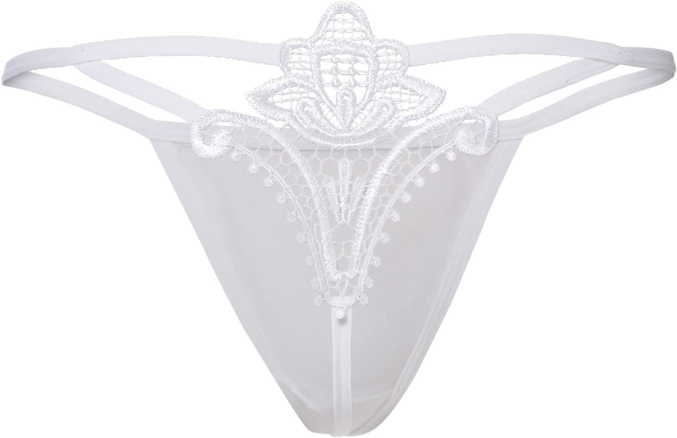 Obsessive Luiza Lovely G-String - Classic White Elegant Elastic G-String with a Gorgeously detailed design above the Derriere. Plain front made out of translucent mesh Eye-catching adornment in the shape of tulip on the back Nice in touch and stretchable fabric (94% polyamide, 6% elastane). SKU 5408-WHT-S/M&