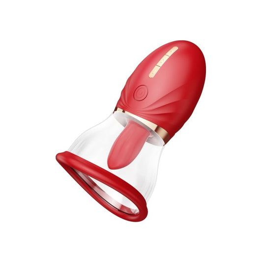 Luvpump Magic Tongue Red Licking Sucking Vibrator $89.95 Duchess and Daisy. Powerful pussy pump with licking and vibrating tongue. Features: Six kinds of smart sucking modes with different frequencies and depths Six vibration modes and licking modes Clear rim lined silicone vacuum cup is suitable for vulva, 
