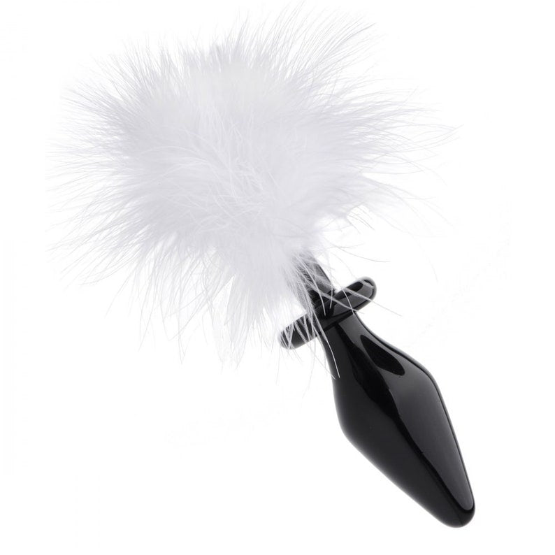 Tailz White Fluffer Bunny Tail Glass Anal Plug. This smooth, slick glass plug is topped by a fluffy cap of feathers, designed to look like the tail of a.. Get ready to be happy as a bunny! This smooth, slick glass plug is topped by a fluffy cap of feathers, designed to look like the tail of a bunny. Duchess and Daisy