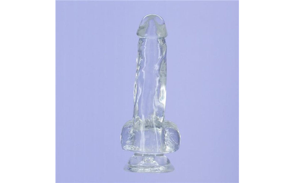 Addiction | Crystal Dildo with Balls and Bullet Vibe - 8in Clear-Massager-Addiction-Duchess & Daisy 7398542803125 863-20 Duchess & Daisy addiction, clear dildo, dildo, The Crystal Addiction 8 Inch dong is the most recent installment in the renowned ADDICTION Collection from BMS. The Crystal Addiction dildo includes a strong and sturdy suction cup base and is made of TPE. This incredibly affordable pleasure product is also harness compatible. The Crystal Addiction 8 Inch Dong offers a realistic shape paired 