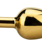 Metal | Gold Metal Anal Plug w Tourmaline Heart Crystal - Small Booty Play just got pretty with the sweet Love inspired Anal Plug&nbsp;featuring a tapered tip for easy insertion and a tight neck for gentle pressure and extended wear. Temperature Play Babe? Submerge it in warm water or place it in a refrigerator for a bracing chill.