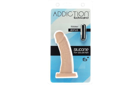 Addiction | Edward Dong Beige - 6 Inch Duchess and Daisy Australia Edward stands 6 inches tall, with a slight curve that perfectly targets the G spot. This is a dildo that pushes the boundaries of realism like never before. Its muscular shape and subtle veiny texture are the real deal. An improved suction cup design results in more play and versatile opportunities to amp up your sex life! 