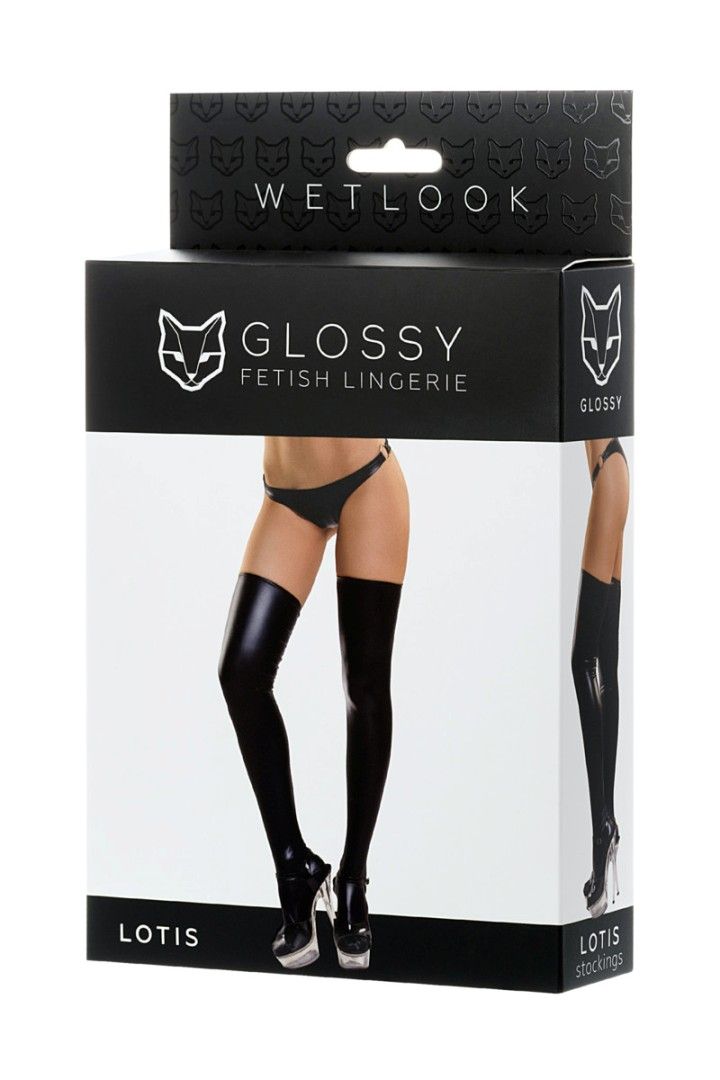 Wet Look Glossy Thigh High Stockings