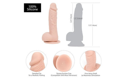 Addiction | Mark Beige Dong with Vibrating Bullet - 7.5 Inch-dildo-Addiction-Duchess & Daisy 7398547226805 87125 Duchess & Daisy addiction, all sex toys, dildo, pegging, Womens sex toys, Mark, the realistic 7.5 inch veiny dildo with balls has the girth and length that will pique the curiosity of the pleasure seeker. The weight and flexibility further add to the realism of this dong. Use it solo with the strong suction cup for hands free play or in a harness with your partner. The unyielding, hard material f