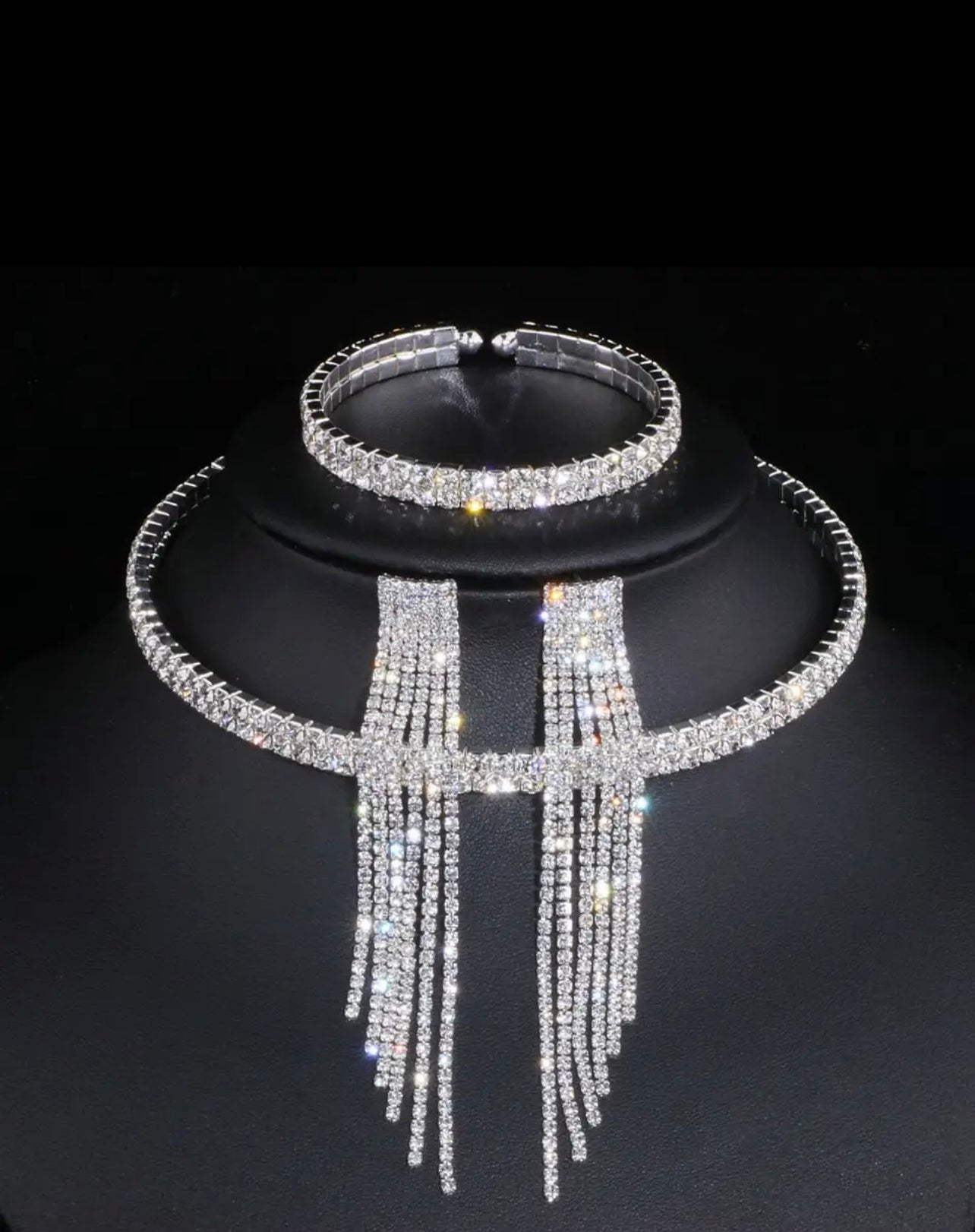 Duchess | Classic Elegant Tassel Rhinestone Jewellery Set
