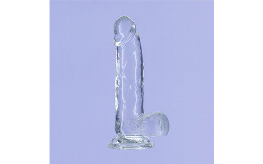 Addiction | Crystal Dildo with Balls and Bullet Vibe - 7in Clear Duchess and Daisy Australia The Crystal Addiction 7 inch dong is the latest addition to the best-selling ADDICTION collection by BMS. The Crystal Addiction dildo includes a strong and sturdy suction cup base, and is made of TPE. This incredibly affordable pleasure product is also harness compatible. 
