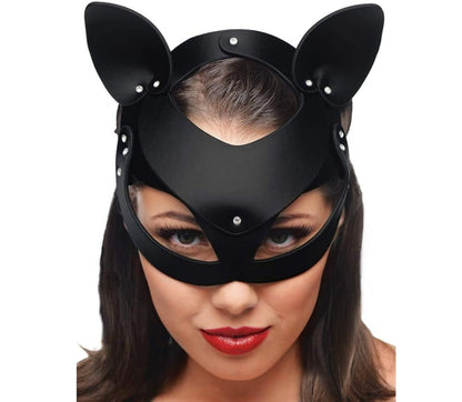 Tailz | Black Cat Rhinestone Studded Mask & Furry Tail Plug Set