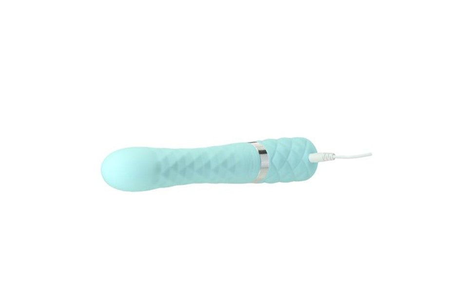 Pillow Talk Lively | Luxurious Dual Motor Massager - Teal $139.95AUD Vibrator Pillow Talk® is a collection that expresses beauty, fun and power. Lively is a luxurious dual-motor vibrator that combines diverse elements of pleasure for your satisfaction. While the curved shaft uniquely rotates for incredible G-spot stimulation, the 3-point attachment vibrates for astonishing clitoral stimulation. 