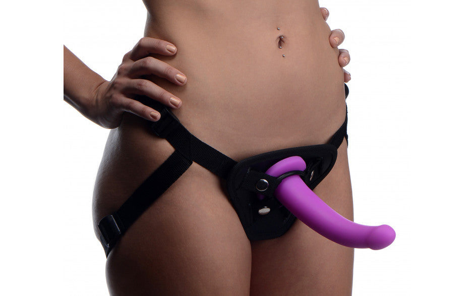 Perfect for pegging or vaginal sex, this strap-on set has everything you need for a comfortable and passionate penetration! Equipped with a sexy, adjustable harness and a silky, non-threatening dildo, you and your partner will be able to delve into new pleasure territory. BUY Strap U Navigator Silicone G-Spot Dildo with Harness $76.95AUD Pegging Dildo Strap On Dildo Harness Pegging.