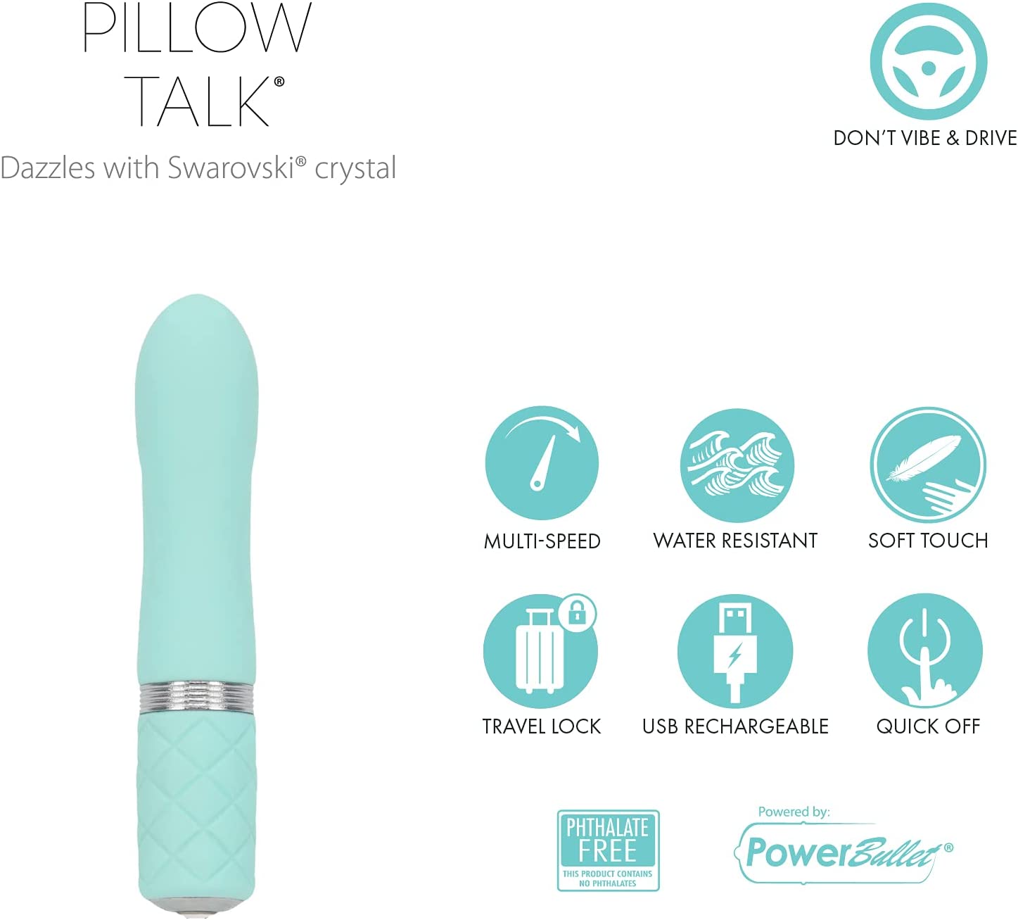 SHOP Pillow Talk Flirty Vibrator Womens Massager | Teal $61.95AUD  Delicately contoured and super silky to the touch, the Flirty is beautiful, fun and powerful. Packed with enough strength for even the most experienced hand, the soft, flexible body will have you
