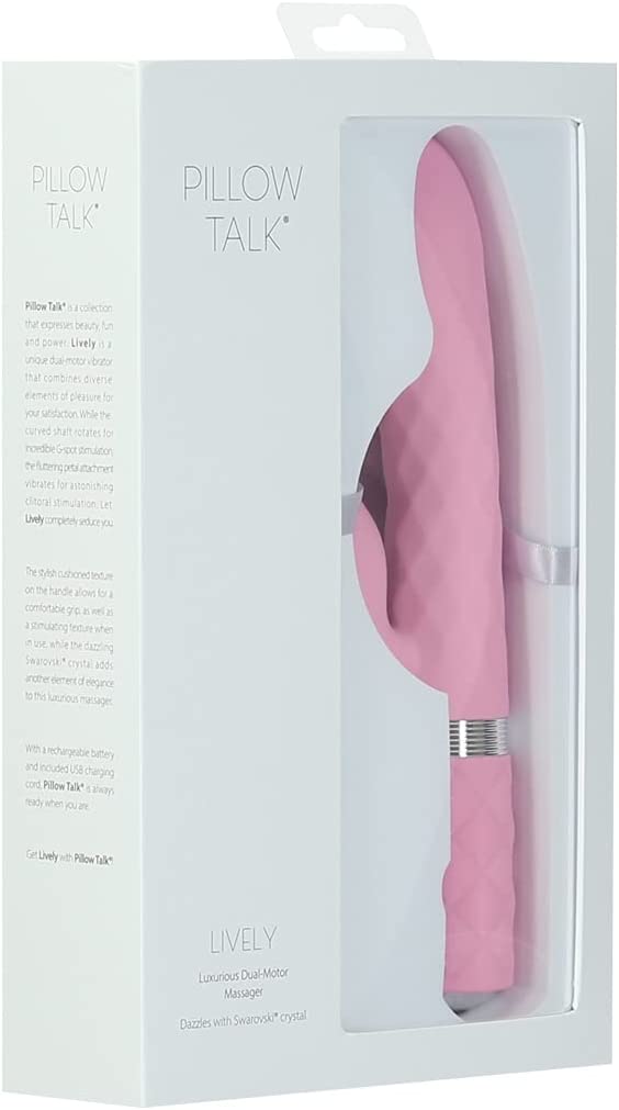 Pillow Talk Lively | Luxurious Dual Motor Massager - Pink $139.95AUD Vibrator Pillow Talk Lively | Luxurious Dual Motor Massager - Pink Vibrator Pillow Talk® is a collection that expresses beauty, fun and power. Lively is a luxurious dual-motor vibrator that combines diverse elements of pleasure for your satisfaction. 