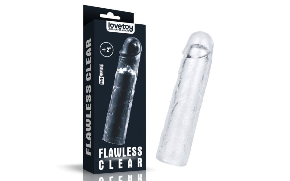 $32.95AU Love Toy | Clear Penis Extender Sleeve Plus 2in Duchess and Daisy A sight for the most erotic of fantasies the shameless clear series will help you discover new levels of pleasure. Sculpted for super realism and uniquely curved f