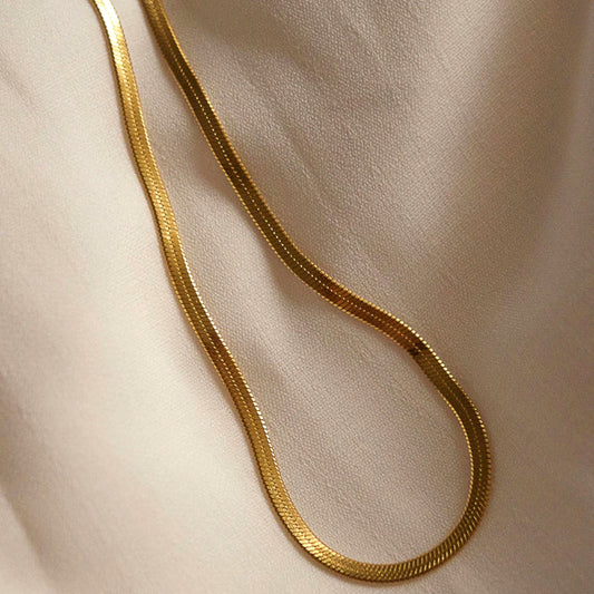 Duchess | Classic Snake Chain - Herringbone Gold