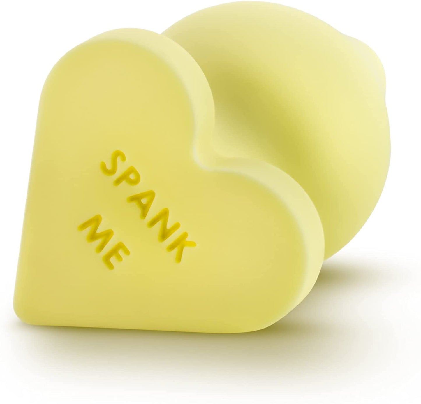 Blush Novelties Play with Me, Naughty Candy Heart Spank Me Yellow Smooth Satin Finish Heart Shaped Bottom Anal Butt Plug - Platinum Silicone - Sex Toy for Men and Women. The Blush Naughty Candy Hearts are adorable heart-shaped butt plugs that are the perfect gift for yourself or your lighthearted lover. Same Day Ship